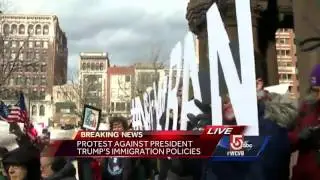 'Freedom for all!' Protest against President Trump's immigration policies