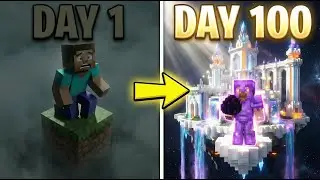 I Survived 100 Days on ONE BLOCK in Hardcore Minecraft! 😱#minecraft