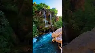 Peaceful River Flowing into a Majestic Waterfall #nature #viralvideo #trending #naturelovers