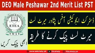 DEO Male Peshawar 2nd Merit List 2022 PST