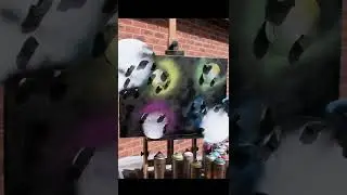 Spray Paint Art on Canvas #spraypaint #art #canvas #color #diycrafts #shorts