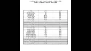 Infinix Samsung Mobiles Pricelist Price in Pakistan 6 February 2025 #mobitribe #priceinpakistan