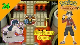 Defeating Elite Four Bruno || Fighting type specialist || Pokemon Heart Gold Journey || in Eng/Hindi