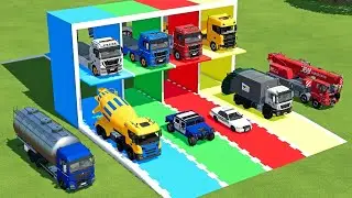 TRANSPORTING AMBULANCE, FORD POLICE, SERVICE TRUCK, FIRE DEPARTEMENT, MERCEDES MINI BUS - FS22