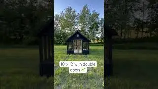 10&rsquo; x 12&rsquo; Greenhouse with double doors and potting benches #truecraftsheds #garden #shed #greenhouse