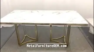 Tempered Glass Large Dining Table Contemporary Design Stainless Steel Frame