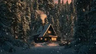 Winter soundscape with the gentle sound of snow falling softly in the quiet of the night