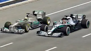 Mercedes F1 2019 vs Mercedes F1 2013 - Drag Race