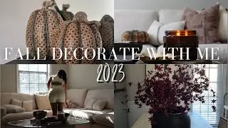 DECORATING FOR FALL 2023 + tour | Cozy, fall decor ideas, neutral, burgundy, modern & more...