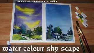 How To Paint Sky in Watercolor Part-2 | Architecture Presentation | Skyscape | Tutorial in Tamil