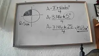 &aacute;rea de un cuarto de circulo