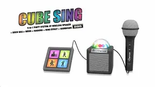 CUBE SING 200 | 6-in-1 Party System: BT Wireless + Disco Ball + Mixer + Karaoke + Echo + Soundpads