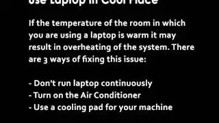 HOW TO AVOID LAPTOP OVERHEATING