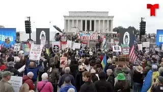 Protest against Trump administration policies in Washington, D.C. | Telemundo English