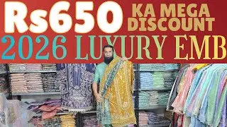 2026 LAWN LUXURY EMB ON SOLID by Bin Saeed (Rs 650 ka mega discount)