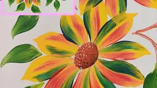 How to use 3 colours for one stroke painting # single stroke painting ideas  # satisfying art