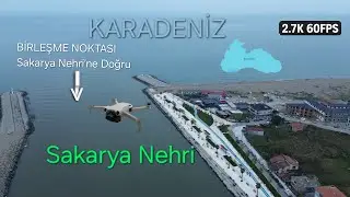 DJI Mini 3 (111.4) | Sakarya Nehri & Karadeniz’in Birleştiği Nokta | Nehre Doğru Uçuş | 2.7K