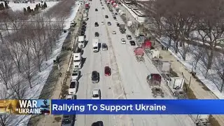 Protesters Gather In Millennium Park, Truckers Rally Downtown To Support Ukraine