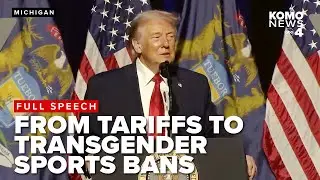 From tariffs to transgender sports bans: Trump makes speech at the Detroit Economic Club
