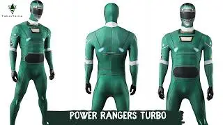 #Takerlama Power Rangers Turbo Green Turbo Ranger Hero Cosplay Costume Takerlama