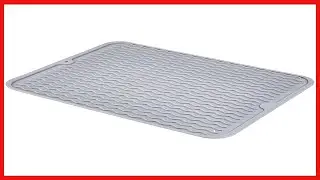 AmazonCommercial Silicone Dish, Sink Drying Mat, Reusable, Easy to Drain and Clean, 15.8 x 12-Inches