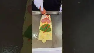 Korean Street Egg Toast with Ham, Cheese & Perilla Leaf &ndash; Delicious Street Food!