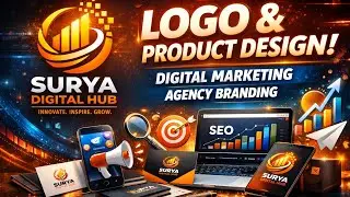 Surya Digital Hub Logo & Product Design | Digital Marketing Agency Branding 🔥