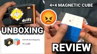 Drift 4M 4x4 Magnetic Cube Unboxing and Review in Hindi || moyu rs4m review || rubik's cube 4 By 4