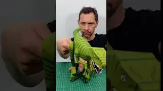 🦖 My latest puppet creation - a dinosaur made from paper! #dinosaur #jurassicpark #papercraft