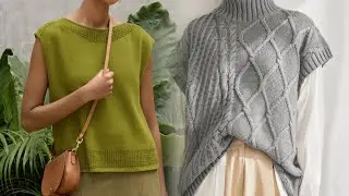 Cozy Knitted Vest Inspiration 🧶✨ #knittedvest #knittingvest #yarnandvibes