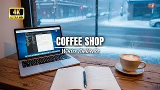 Winter Coffee Shop Ambience ☕ Smooth Jazz Background Music for Working