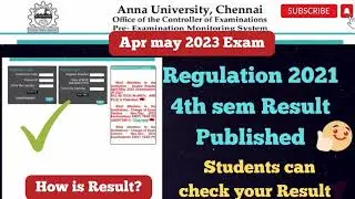 Anna university|Regulation 2021 4th sem Result Published 👍|How is Result?