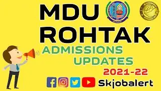 MDU Rohtak Admission Updates 2021 l MD University Counselling 2021l MDU Admission 2021-22