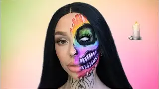 MELTED SKULL TUTORIAL - reviewing KALEIDOSCOPIC DREAM palette