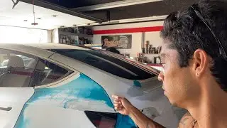 Tesla Model Y Project Update 😎 Wet Sanding with 400 grit | Masking up all the trim
