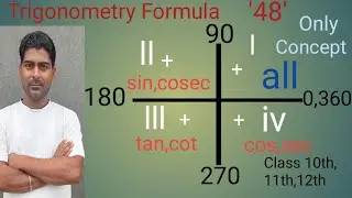 Trigonometry formula class 10th,11th 12th, trigonometry| class 11 formulas|quadrant of trigonometry 