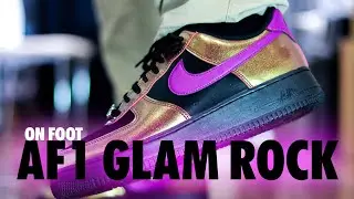 ON FOOT! Nike Air Force 1 '07 LV8 Glam Rock Black Gold Bold Berry Schopes 4K IB6843-002