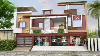 Shop Attached House Design Front 3D Elevation 2021// Dhakad Associates