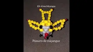 Pássaro de miçangas - beads bird - pájaro de cuentas