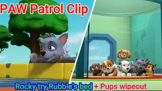 PAW Patrol Clip | Rocky try Rubble's bed (Pups wipeout)
