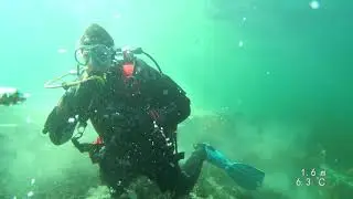 Tauchen bei  -8&deg;C; Tauchplatz Dingelsdorf, Bodensee