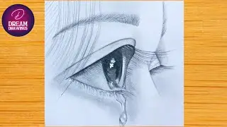 How to draw a realistic eye for begginers  || crying eye drawing || step by step eye drawing