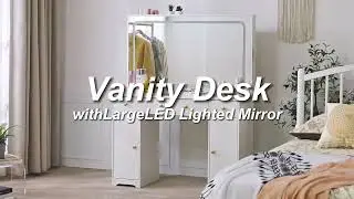 Sikaic Makeup Vanity Desk With Large Mirror And LED Lights