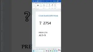 Create symbol in Microsoft word #msoffice #office #tips #viral #tips #shorts #reels #learn #howto