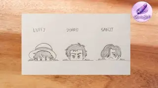 Luffy Zoro and Sanji drawing from One piece || #easydrawing #pencilsketch #animedrawing #fyp 