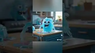 Ice Cube Monster Slip FAIL! 😂❄️🍹 Into the Slime He Goes! #shorts #funnykids #monsterfail