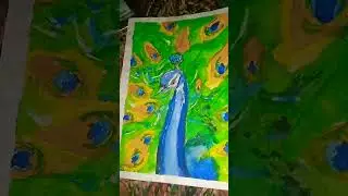 beautiful peacock painting with watercolour #77 daily challenge