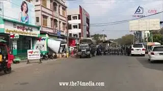 Tense Scenes in Myitkyina as Anti-Military Protesters Confronted by Military