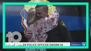 Son of fallen Tarpon Springs police officer sworn in to Tampa International Airport Police Dept.
