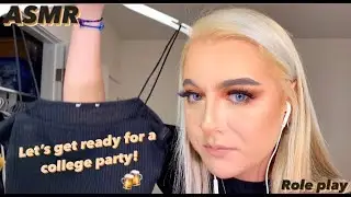 ASMR | getting you ready for a college party (gum chewing)